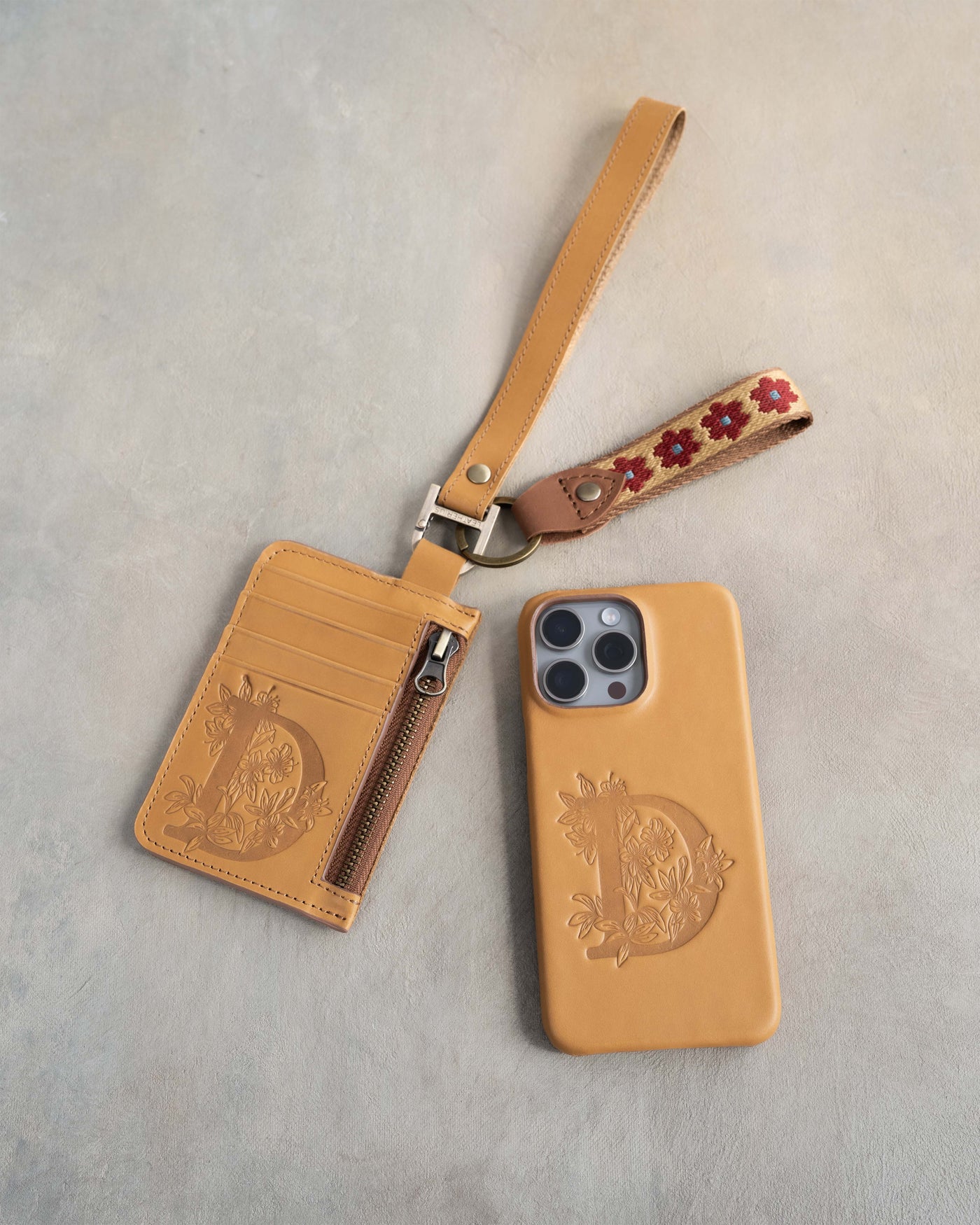 Webbing dog collar floral brown