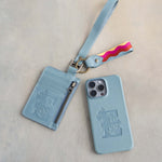 Webbing keychain on a leather card holder, the keychain that comes with the Simple Set