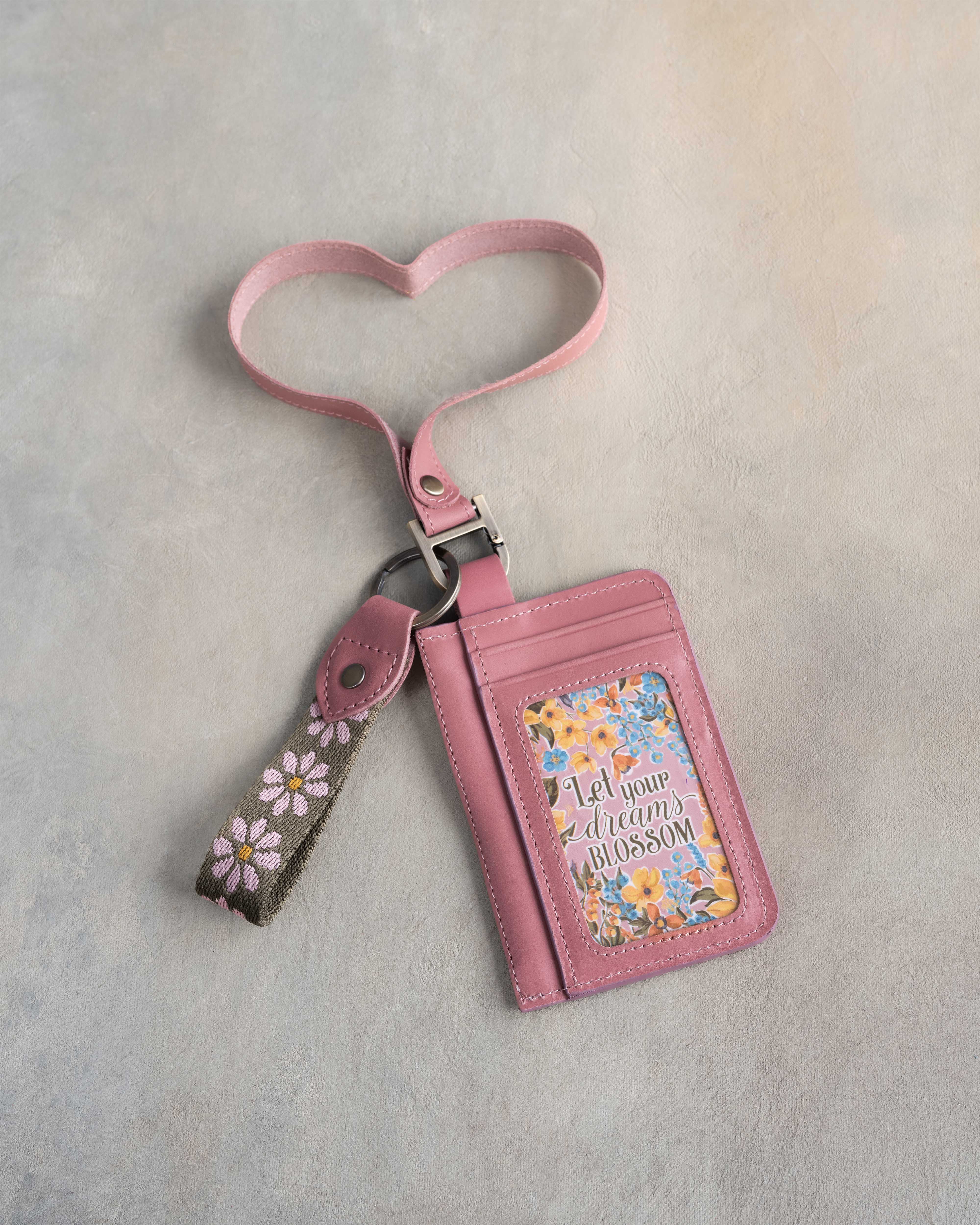 Leather womens wallet keychain