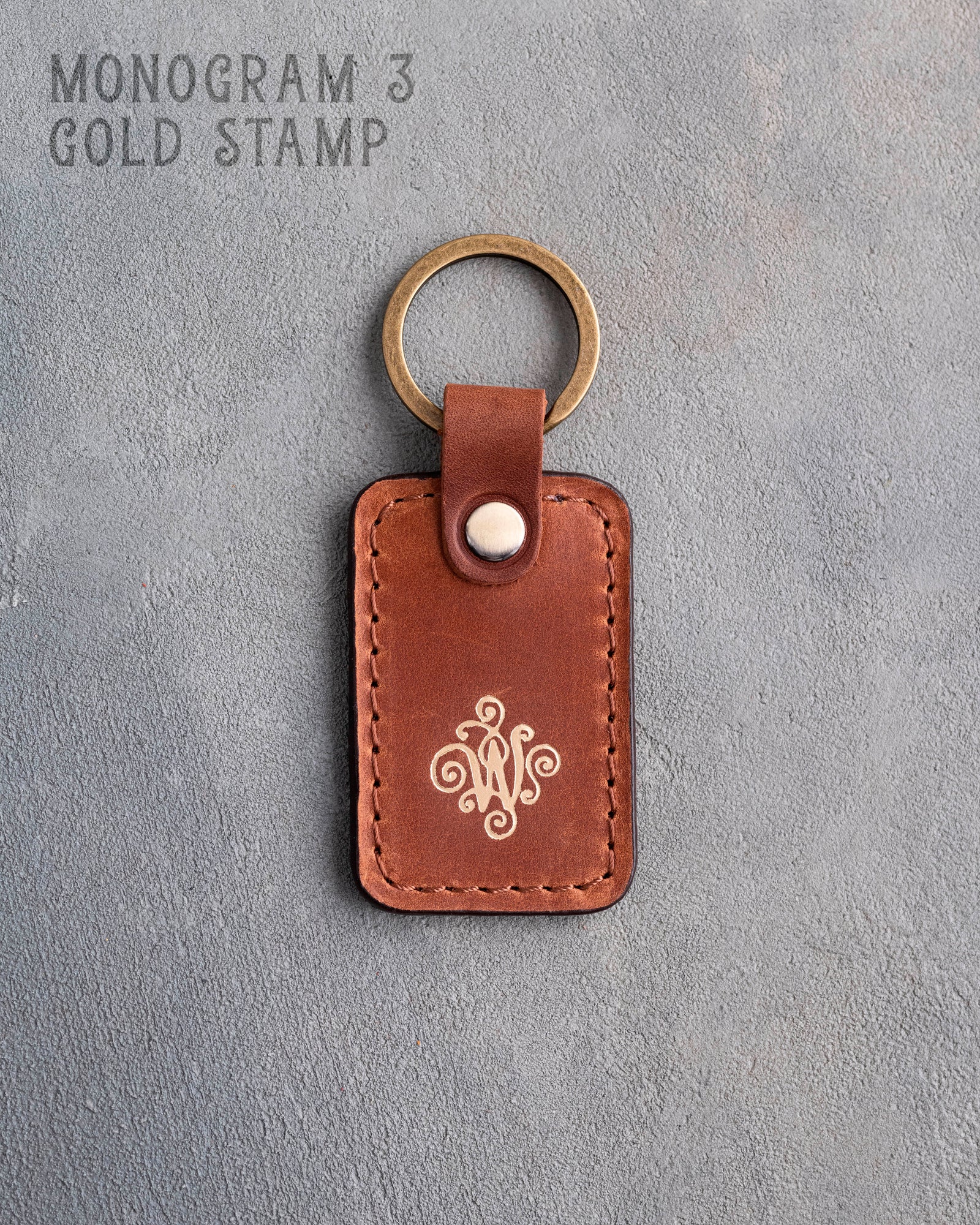 Personalized Leather Keychain in Arizona Leather