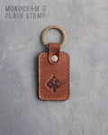 Personalized Leather Keychain in Arizona Leather