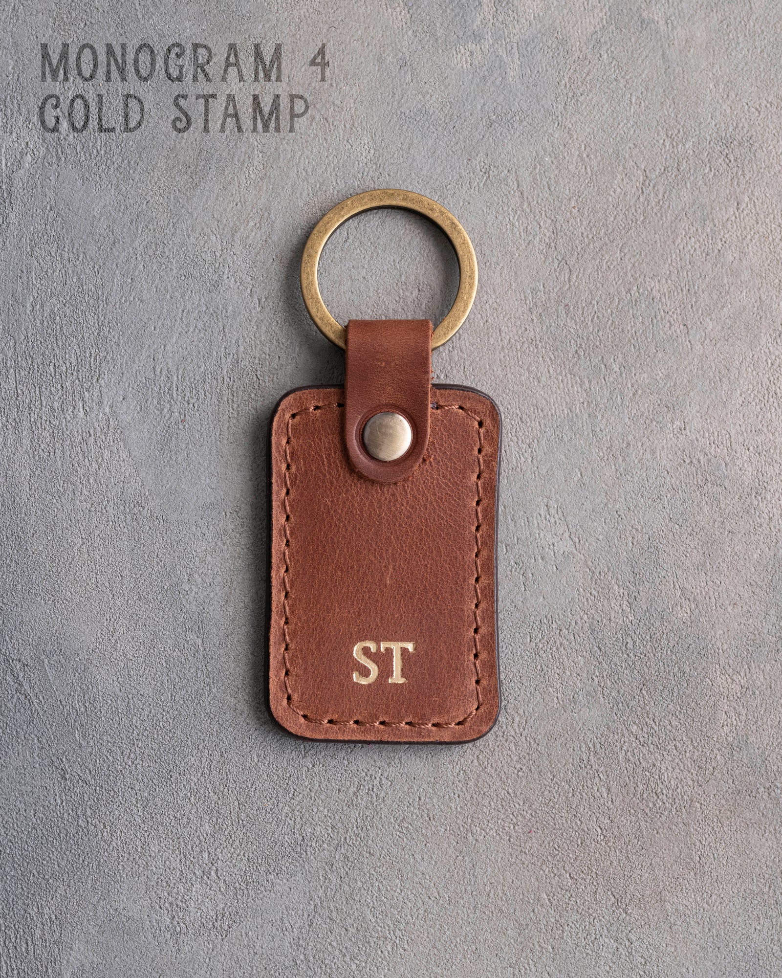 Personalized Leather Keychain in Arizona Leather