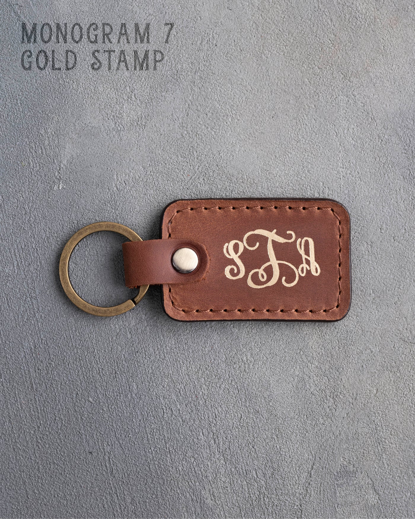 Personalized Leather Keychain in Arizona Leather
