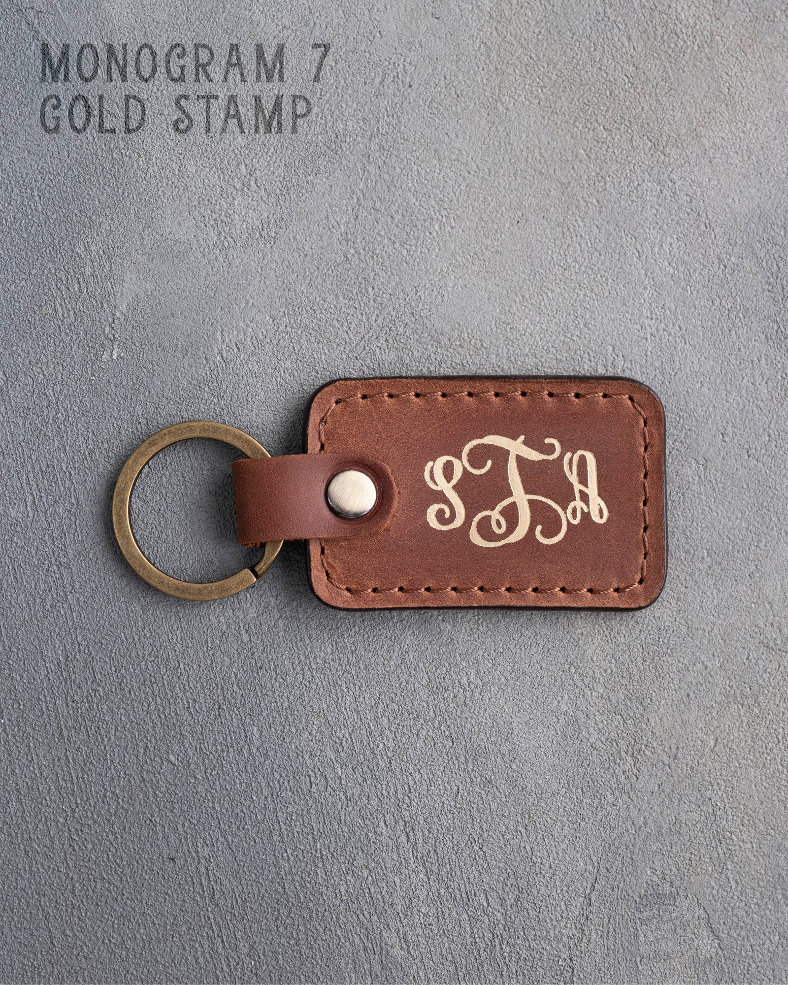 Personalized Leather Keychain in Arizona Leather