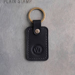 Personalized Leather Keychain in Black Leather