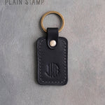 Personalized Leather Keychain in Black Leather
