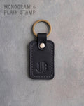Personalized Leather Keychain in Black Leather