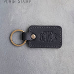 Personalized Leather Keychain in Black Leather