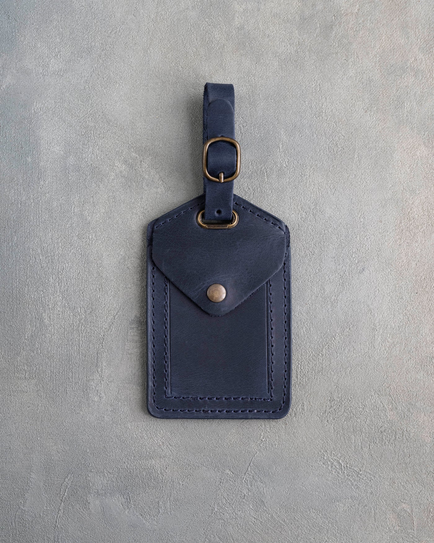Blueberry Leather Luggage Tag Personalized