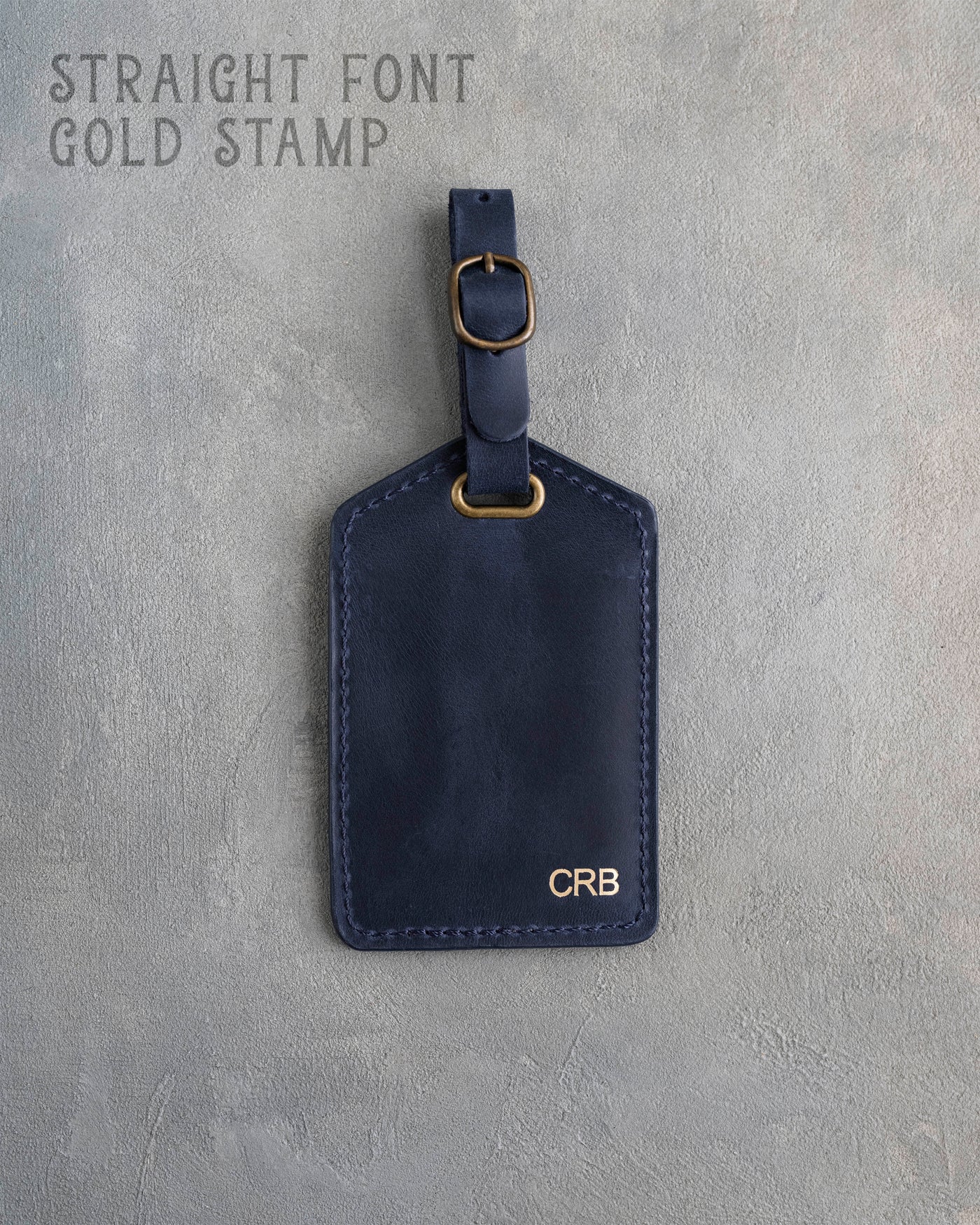 Blueberry Leather Luggage Tag Personalized