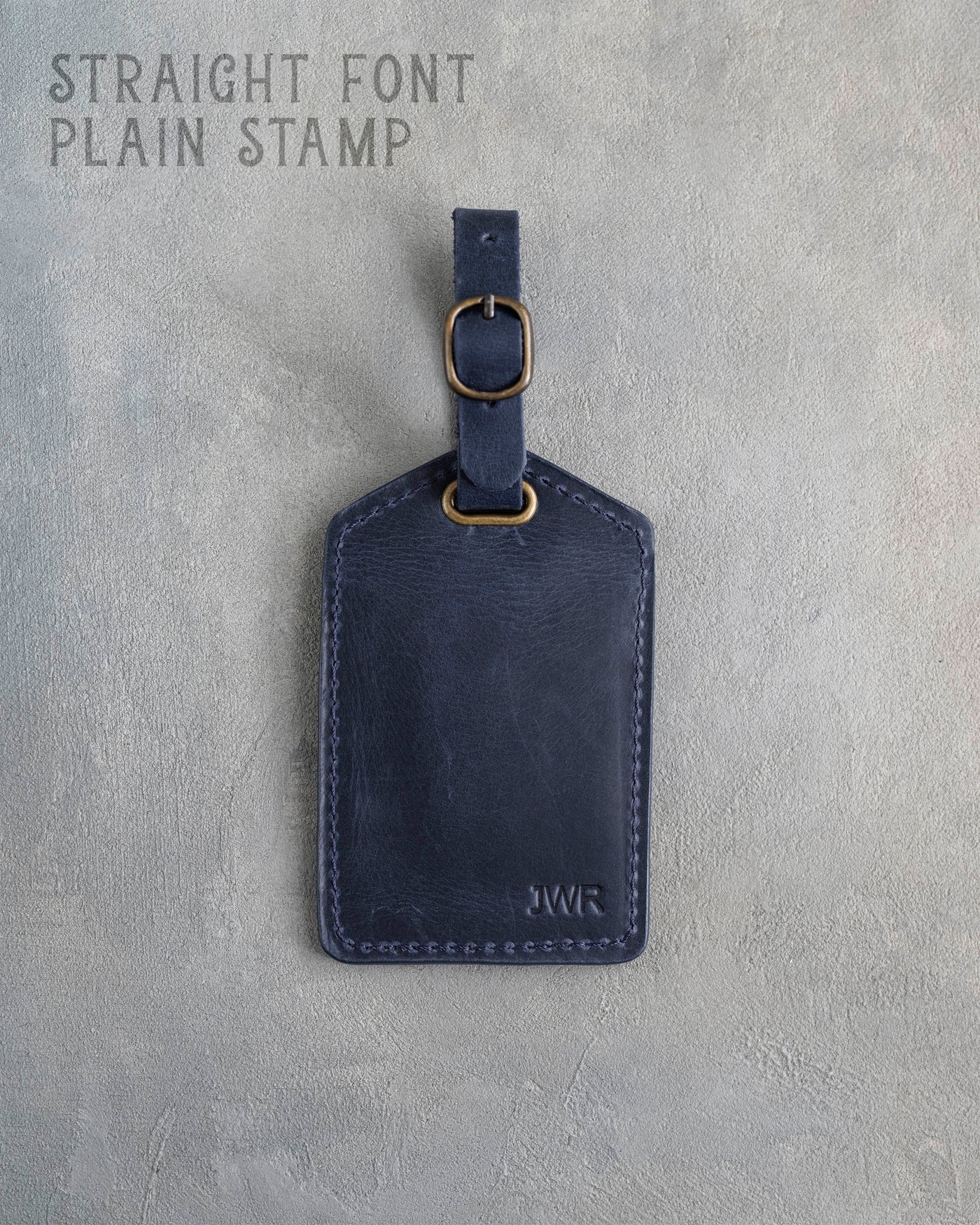 Blueberry Leather Luggage Tag Personalized