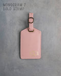 Blush Leather Luggage Tag Personalized