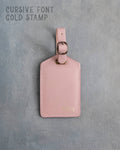 Blush Leather Luggage Tag Personalized
