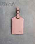 Blush Leather Luggage Tag Personalized