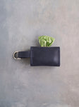 Blueberry Leather Dog Poop Bag Holder with button closure