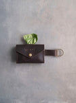 Dark Espresso Leather Dog Poop Bag Holder with button closure