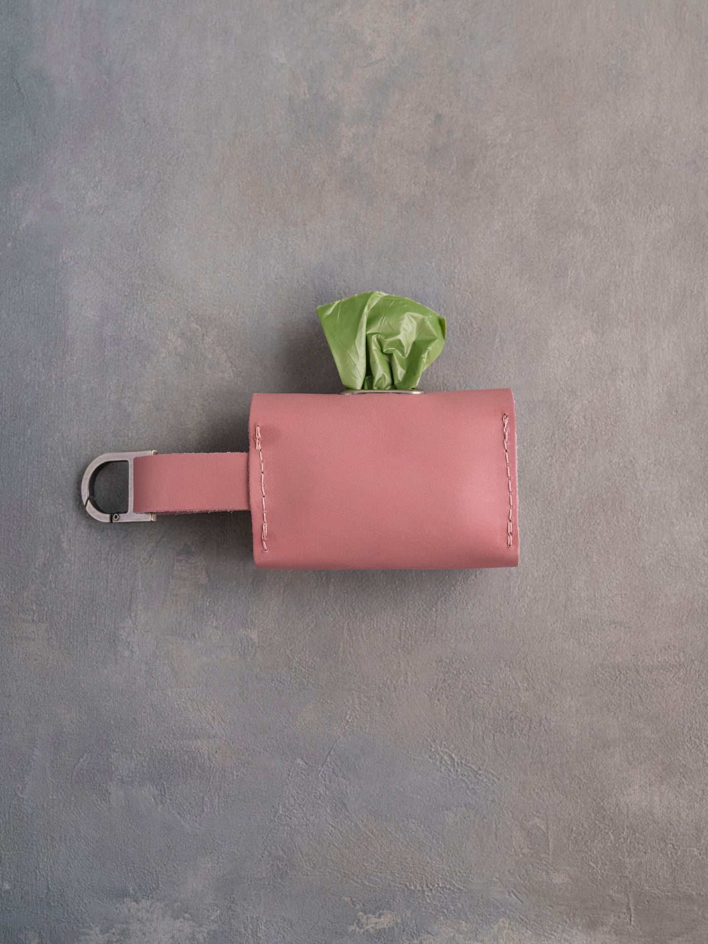 Parisian Blossom Leather Dog Poop Bag Holder with button closure