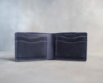 Leather Wallet Bifold in Blueberry Leather
