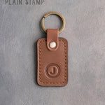 Personalized Leather Keychain in Caramel Leather