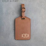 Caramel Leather Luggage Tag Personalized