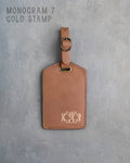 Caramel Leather Luggage Tag Personalized