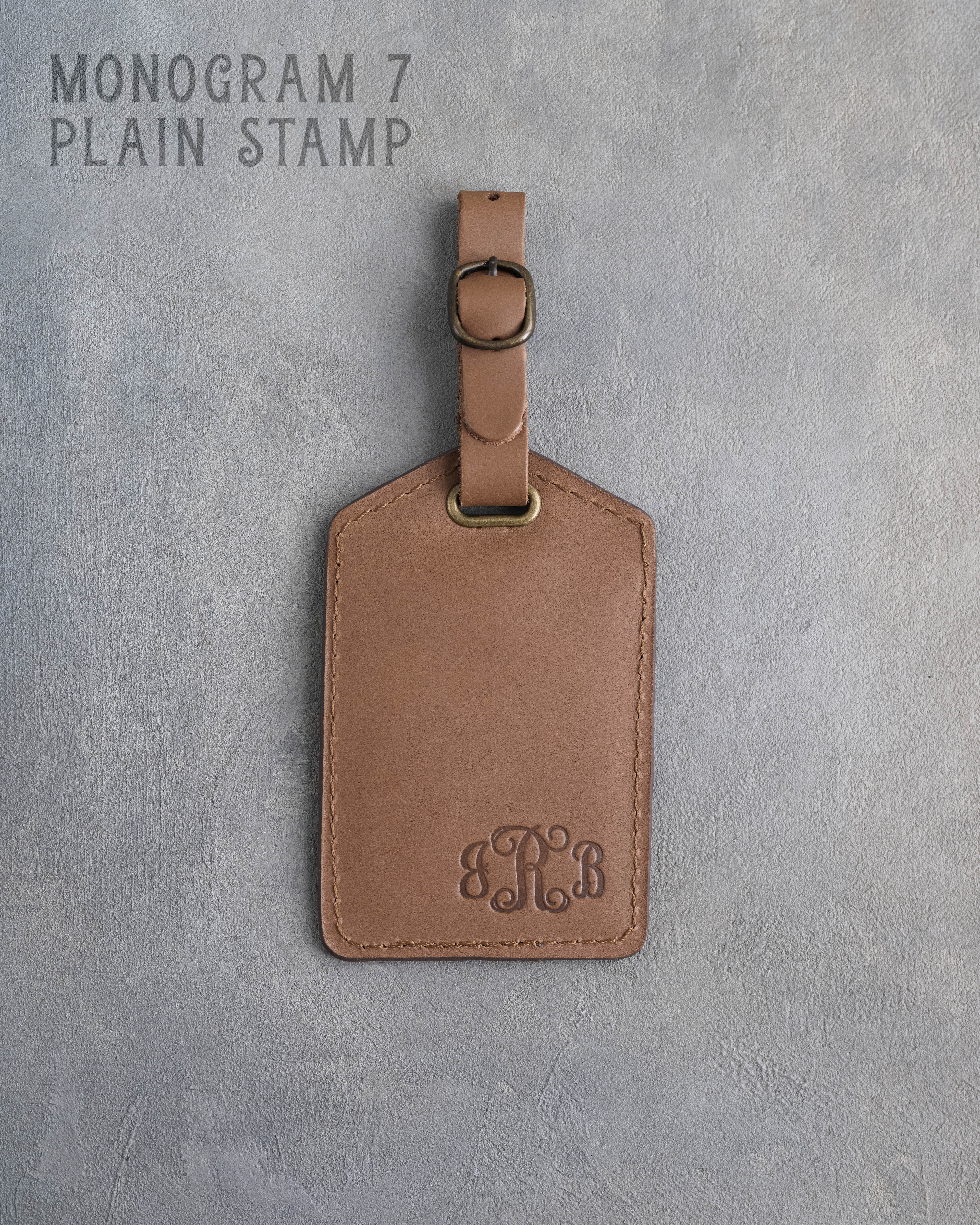 Caramel Leather Luggage Tag Personalized