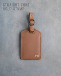 Caramel Leather Luggage Tag Personalized