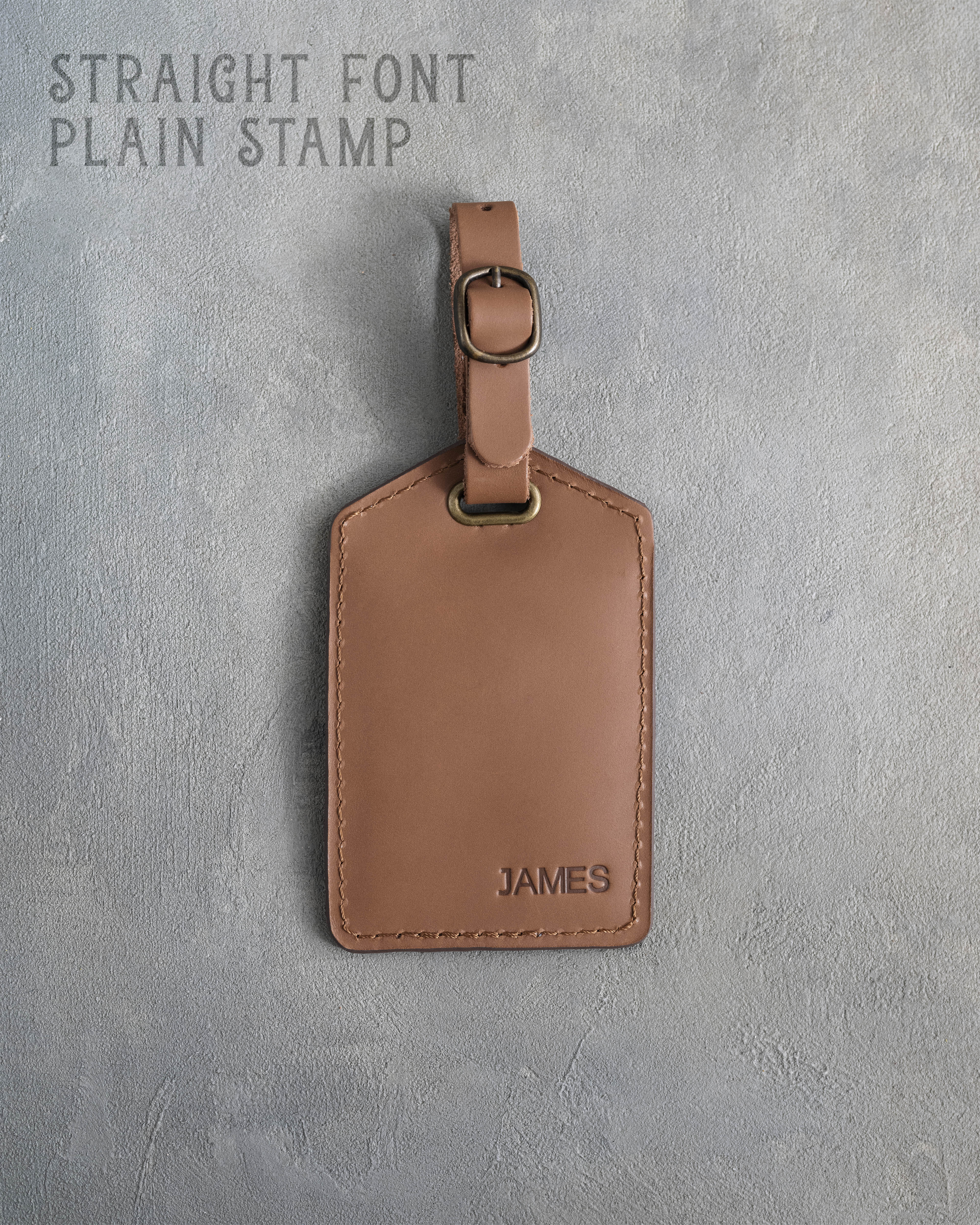 Caramel Leather Luggage Tag Personalized
