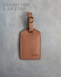 Caramel Leather Luggage Tag Personalized