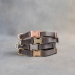 Dog Collar in Country Gray leather with fast release buckle