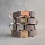 Dog Collar in Country Gray leather with fast release buckle