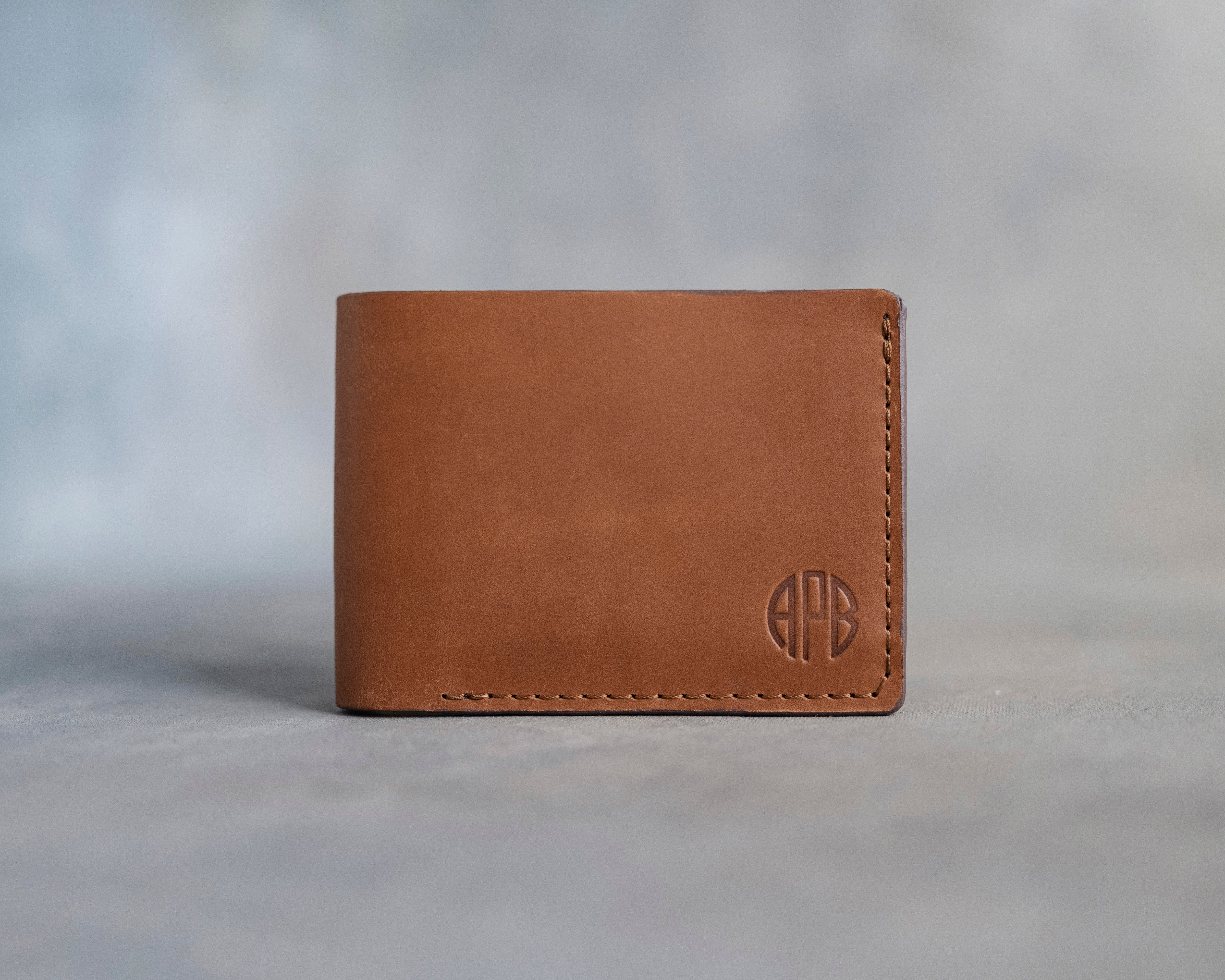 Leather Wallet Bifold in Caramel Leather