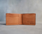 Leather Wallet Bifold in Caramel Leather