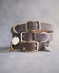 Dog Collar in Country Gray leather with classy pin buckle
