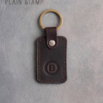 Personalized Leather Keychain in Dark Espresso Leather