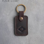 Personalized Leather Keychain in Dark Espresso Leather