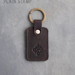 Personalized Leather Keychain in Dark Espresso Leather
