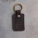 Personalized Leather Keychain in Dark Espresso Leather