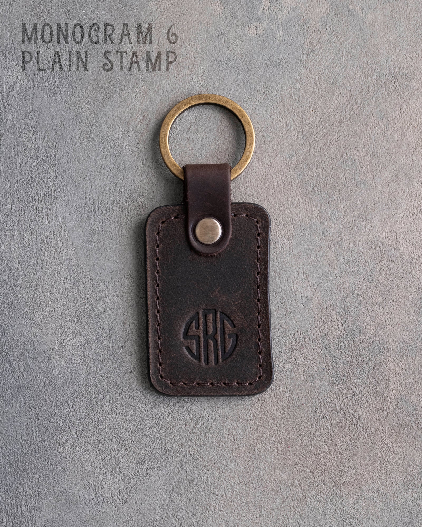 Personalized Leather Keychain in Dark Espresso Leather