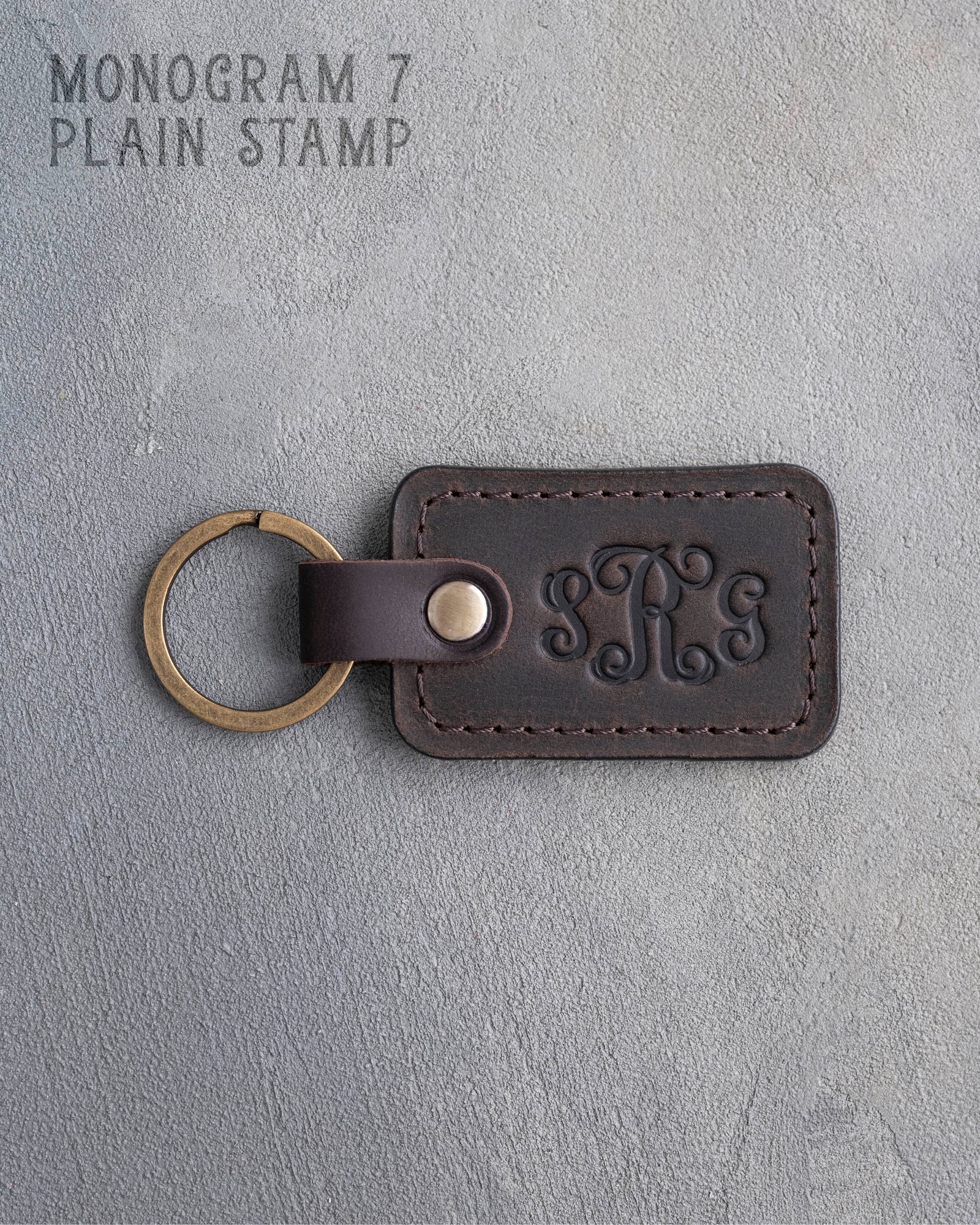 Personalized Leather Keychain in Dark Espresso Leather