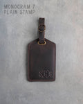 Dark Espresso Leather Luggage Tag Personalized