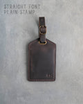 Dark Espresso Leather Luggage Tag Personalized