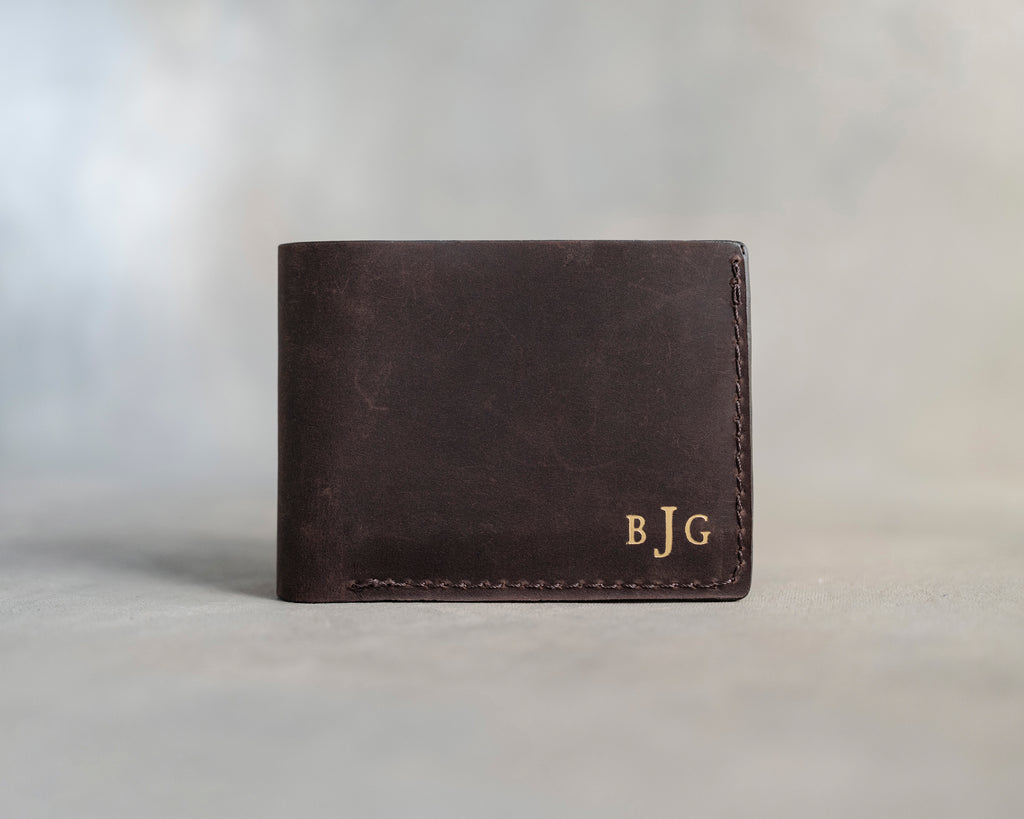 Leather Wallet Bifold in Dark Espresso Leather