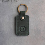 Personalized Leather Keychain in Forest Green Leather