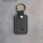 Personalized Leather Keychain in Forest Green Leather