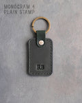 Personalized Leather Keychain in Forest Green Leather