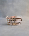 Dog Collar in Gray Sand leather with fast release buckle