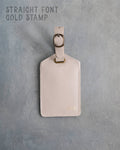 Gray Sand Leather Luggage Tag Personalized