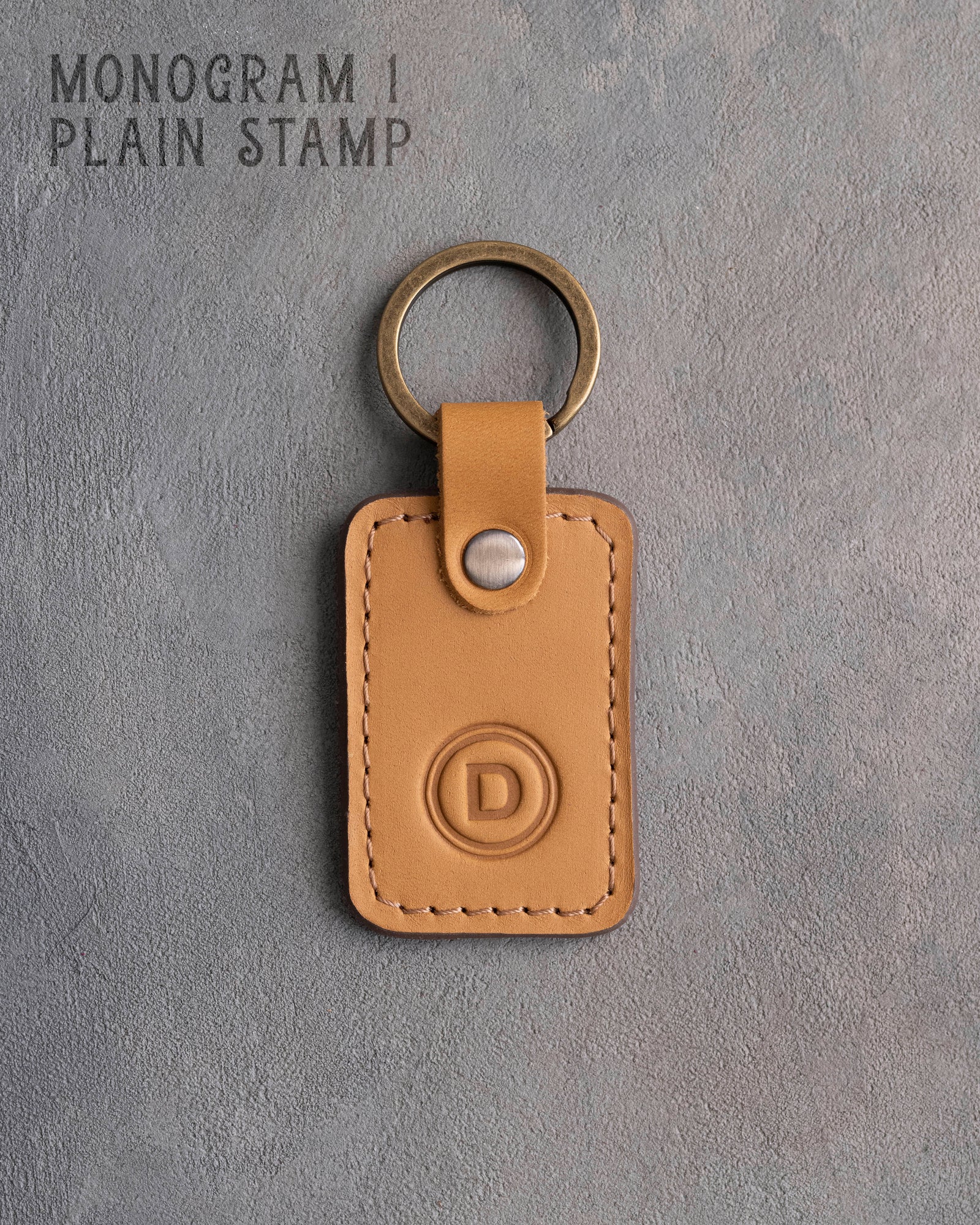 Personalized Leather Keychain in Indian Summer Leather