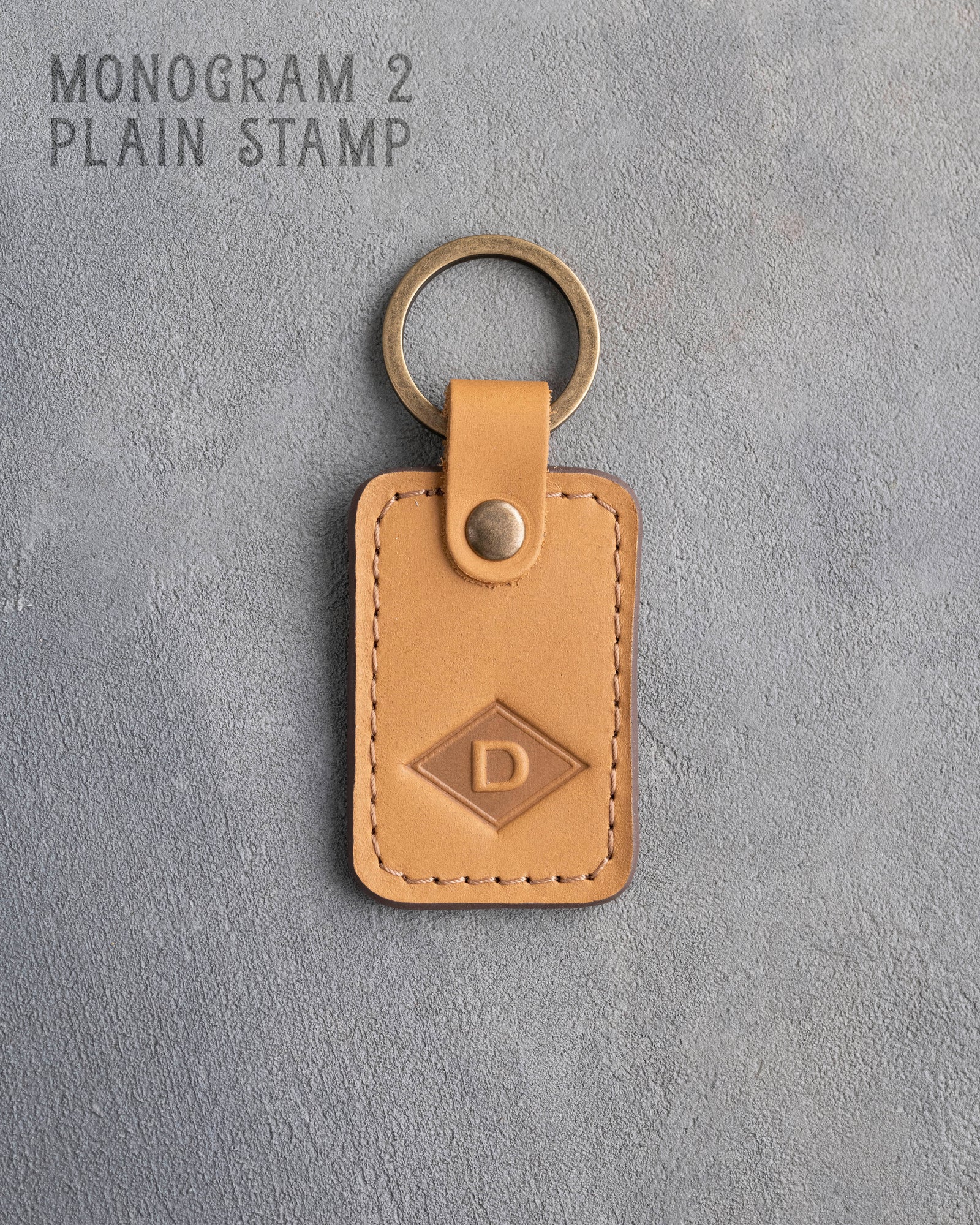 Personalized Leather Keychain in Indian Summer Leather